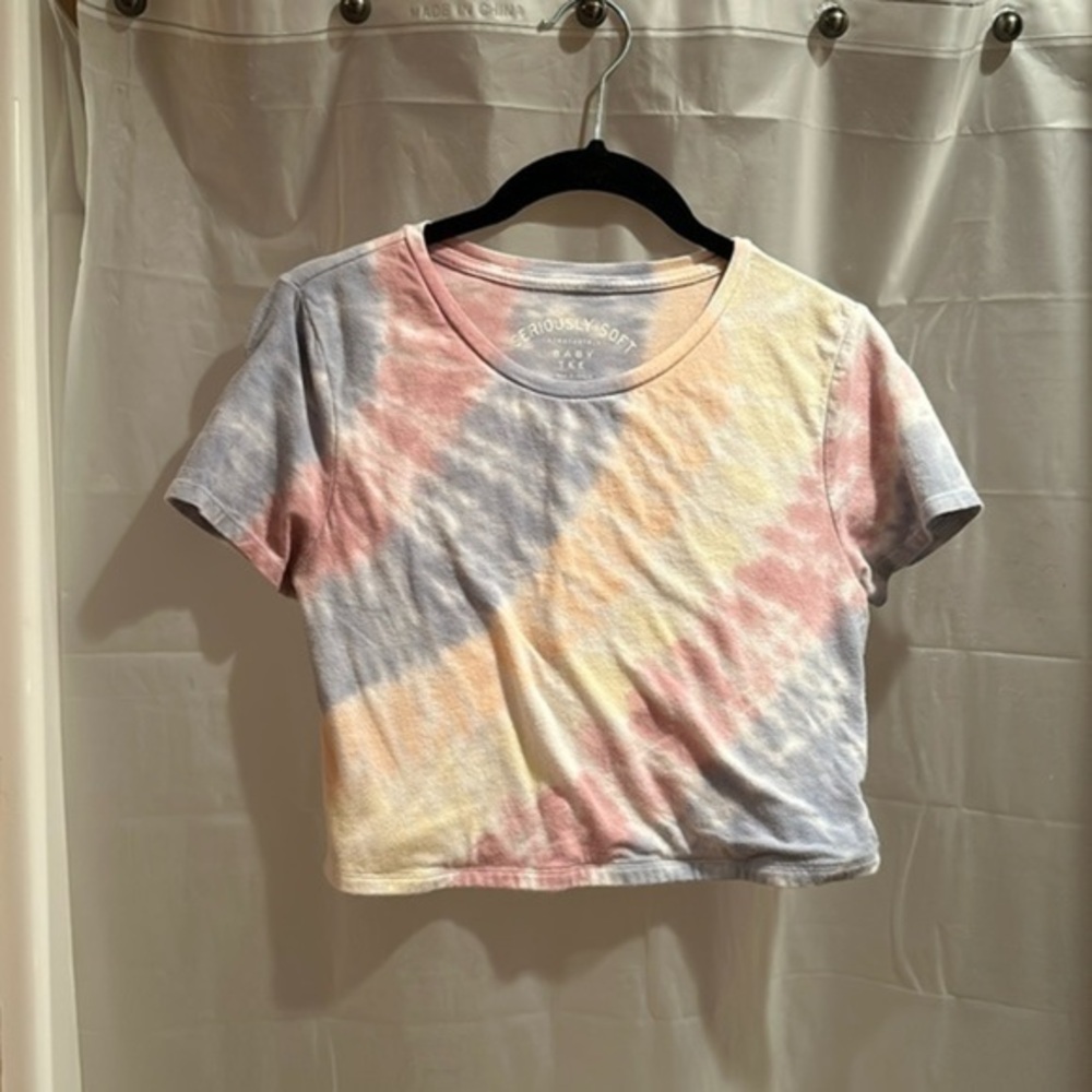 Aeropostale tie dye Seriously soft baby tee cropped size L
